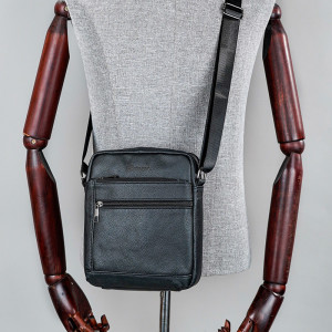 Geanta messenger barbati din piele naturala neagra JERMYN'S Hampton - Img 7