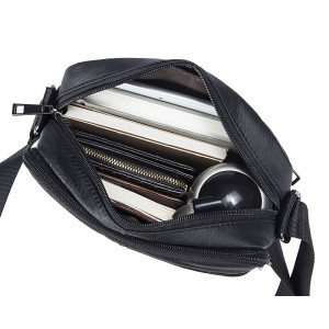 Geanta messenger barbati din piele naturala neagra JERMYN'S Hampton - Img 12