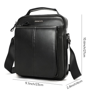 Geanta messenger barbati din piele naturala neagra JERMYN'S Wilson - Img 5