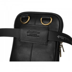 Geanta messenger barbati PETERSON Noah din piele naturala neagra - Img 5