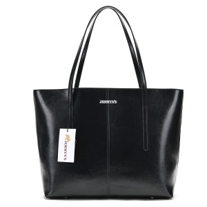 Geanta shopper dama din piele naturala neagra JERMYN'S Sheryl