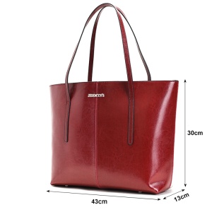 Geanta shopper dama din piele naturala rosie JERMYN'S Sheryl - Img 7