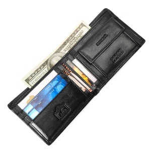 Portofel bărbați din piele naturală JERMYN'S Napoli, RFID, negru, slim - Img 5