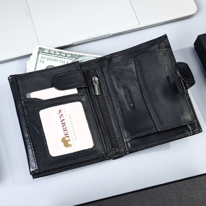 Portofel barbati JERMYN'S Rimini RFID din piele naturala neagra cu inchidere prin capsa - Img 4