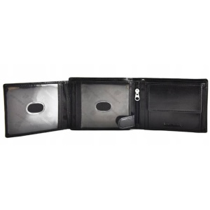 Portofel barbati, PETERSON Howard RFID piele naturala neagra cu inchidere prin capsa - Img 10