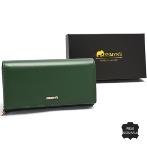 Portofel dama piele naturala JERMYN'S Monza, verde inchis