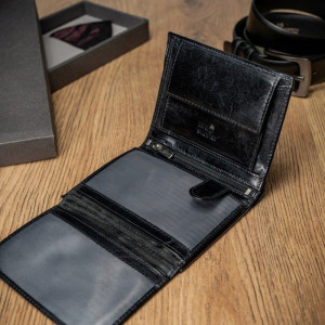 Portofel elegant barbati piele naturala neagra Pierre Andreus RFID - Img 9