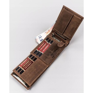 Portofel premium barbati, piele naturala, PETERSON Hunter, RFID, maro - Img 7