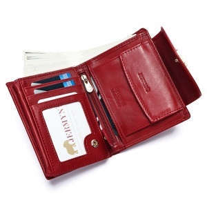 Portofel scurt dama, piele naturala, JERMYN'S Valencia, RFID, rosu inchis - Img 6