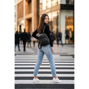 Rucsac dama din piele naturala neagra JERMYN'S Aphrodite - Img 2