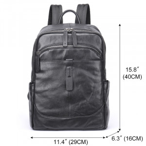 Rucsac din piele naturala neagra JERMYN'S Cooper - Img 8