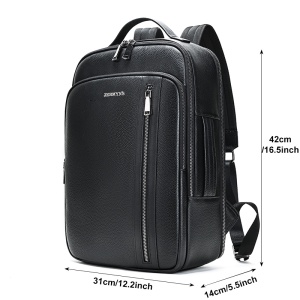 Rucsac laptop barbati, piele naturala, JERMYN'S Colorado, negru - Img 6