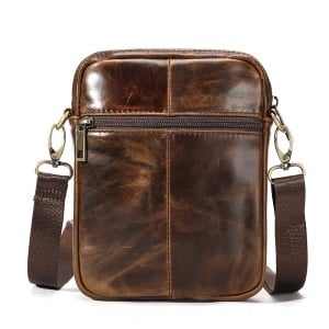 Borseta barbati din piele naturala JERMYN'S York, maro, slim - Img 4