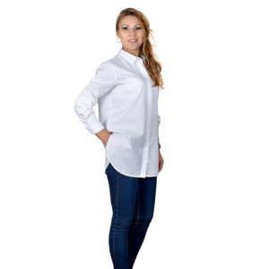 Camasa alba dama oversize din poplin Luxury Classic Fit EASY IRON