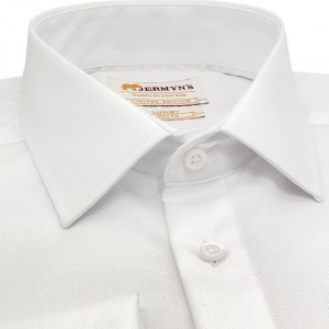 Camasa alba regular office barbati pentru butoni Royal Oxford Luxury Classic Fit - Img 2