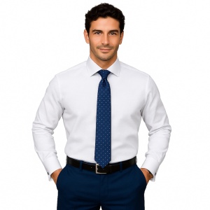 Camasa office alba barbati Royal Oxford pentru butoni Luxury Slim Fit EASY IRON