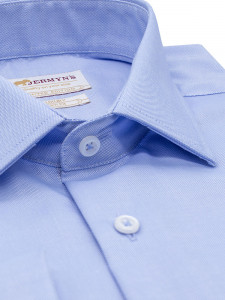 Camasa office bleu barbati Oxford pentru butoni EASY IRON - Luxury Slim Fit - Img 2