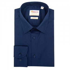 Camasa regular office bleumarin navy barbati Oxford Luxury Classic Fit EASY IRON - Img 3