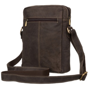 Geanta crossbody barbati ALWAYS WILD Clifford din piele naturala maro - Img 3
