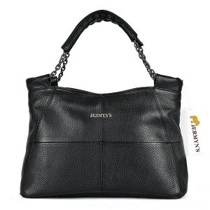 Geanta dama JERMYN'S Julia, piele naturala, neagra