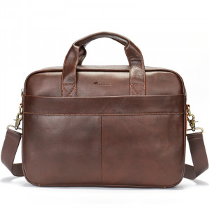 Geanta laptop din piele naturala maro JERMYN'S Preston - Img 2