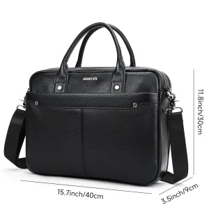 Geanta laptop, piele naturala, JERMYN'S Austin, neagra - Img 11