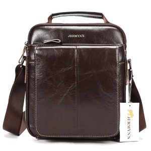 Geanta messenger barbati din piele naturala maro JERMYN'S Wilson