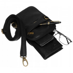Geanta messenger barbati PETERSON Noah din piele naturala neagra - Img 11