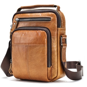 Geanta messenger barbati, piele naturala, JERMYN'S Kansas, maro