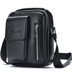 Geanta messenger barbati, piele naturala, JERMYN'S Lincoln, neagra - Img 3