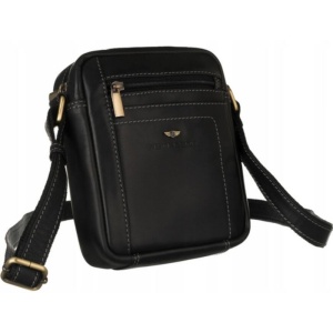 Geanta messenger barbati, piele naturala, PETERSON Antonio, neagra