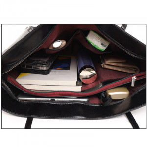 Geanta shopper dama din piele naturala neagra JERMYN'S Sheryl - Img 11
