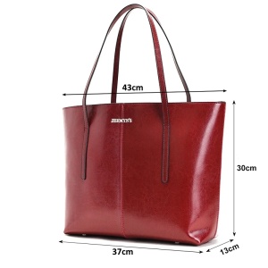 Geanta shopper dama din piele naturala rosie JERMYN'S Sheryl - Img 7