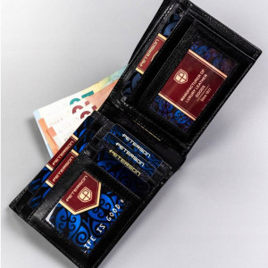 Portofel premium barbati PETERSON Alcott RFID din piele naturala neagra - Img 6