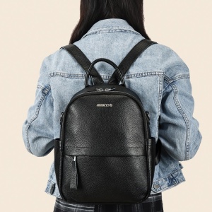 Rucsac dama din piele naturala neagra JERMYN'S Roma - Img 2