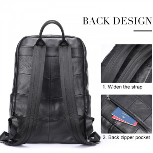 Rucsac din piele naturala neagra JERMYN'S Cooper - Img 9