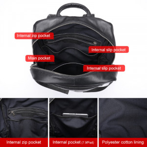 Rucsac din piele naturala neagra JERMYN'S Newport - Img 14