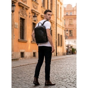 Rucsac din piele naturala neagra JERMYN'S Newport - Img 5