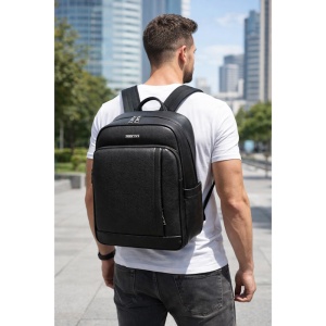 Rucsac piele naturala barbati, JERMYN'S Oakland, negru - Img 2