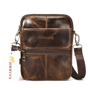 Borseta barbati din piele naturala JERMYN'S York, maro, slim