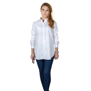 Camasa alba dama oversize din poplin Luxury Classic Fit EASY IRON - Img 3