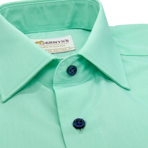 Camasa casual verde menta slim barbati Luxury Slim Fit EASY IRON - Img 2