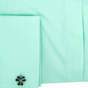 Camasa dama eleganta verde menta Luxury Slim Fit EASY IRON pentru butoni - Img 3