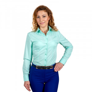 Camasa dama eleganta verde menta Luxury Slim Fit EASY IRON