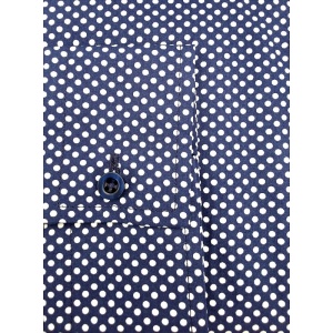 Camasa dama office bleumarin cu buline albe Luxury Slim Fit EASY IRON - Img 9