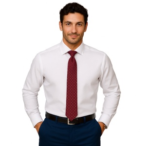 Camasa eleganta alba barbati slim Diagonal Luxury Slim Fit EASY IRON