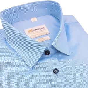 Camasa eleganta dama diagonal bleu Luxury Slim Fit EASY IRON - Img 2