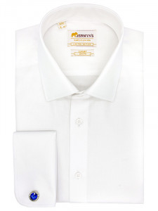 Camasa eleganta slim alba barbati Diagonal pentru butoni Luxury Slim Fit - Img 3