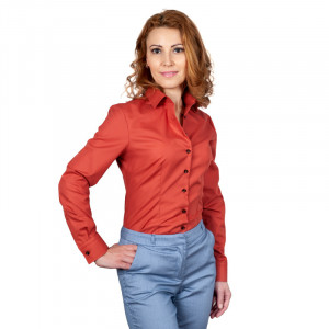 Camasa office dama maro coniac - Luxury Slim Fit EASY IRON - Img 3