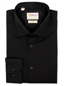 Camasa slim neagra barbati Luxury Slim Fit EASY IRON - Img 3